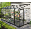 Serre adossée Ida 7,8m² en aluminium noir et vitrage combiné - Vitavia