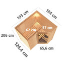 Sauna traditionnel Sahib 1 - poêle 9KW ctrl intégré - sans couronne - KARIBU