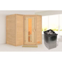 Sauna traditionnel Sahib 1 - poêle 9KW ctrl intégré - sans couronne - KARIBU