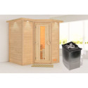 Sauna traditionnel Sahib 1 - poêle 9KW ctrl intégré - couronne - KARIBU