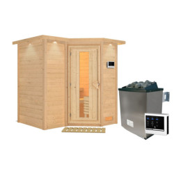 Sauna traditionnel Sahib 1 - poêle 9KW ctrl externe - couronne - KARIBU