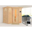 Sauna traditionnel Sahib 1 - poêle 9KW ctrl externe - couronne - KARIBU