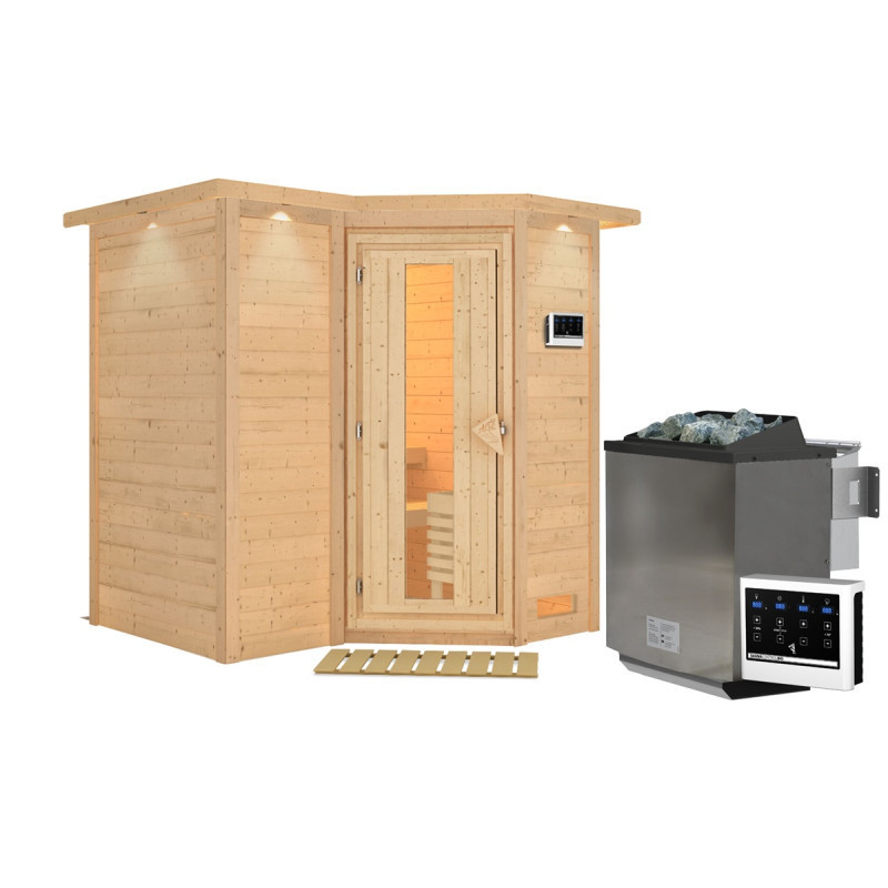 Sauna traditionnel Sahib 1 - poêle Easy Bio 9000W - couronne - KARIBU
