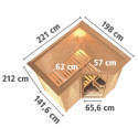 Sauna traditionnel Sahib 1 - poêle Easy Bio 9000W - couronne - KARIBU