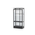 Mini-serre Polis 0,35m² en alu noir et verre ESG 3mm – fondation en acier – Vitavia