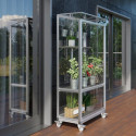Mini-serre Polis 0,35m² en alu anodisé et verre ESG 3mm – sur roulettes – Vitavia