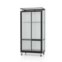 Mini-serre Polis 0,35m² en alu noir et PC 4mm – sur roulettes – Vitavia