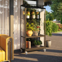 Mini-serre Polis 0,35m² en alu noir et verre ESG 3mm – sur roulettes – Vitavia