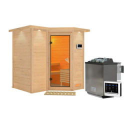 Sauna traditionnel Sahib 1 avec couronne - poêle Easy Bio 9000W - KARIBU