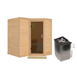 Sauna traditionnel Sahib 1 sans couronne - poêle 9KW ctrl intégré - KARIBU