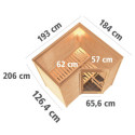 Sauna traditionnel Sahib 1 sans couronne - poêle 9KW ctrl intégré - KARIBU