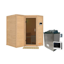 Sauna traditionnel Sahib 1 sans couronne - poêle 9KW ctrl externe - KARIBU