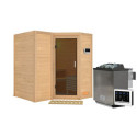 Sauna traditionnel Sahib 1 sans couronne - poêle Easy Bio 9000W - KARIBU