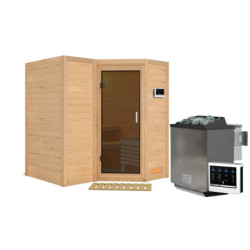 Sauna traditionnel Sahib 1 sans couronne - poêle Easy Bio 9000W - KARIBU