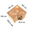 Sauna traditionnel Sahib 1 sans couronne - poêle Easy Bio 9000W - KARIBU