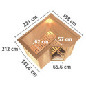Sauna traditionnel Sahib 1 - poêle 9KW ctrl externe - couronne - KARIBU