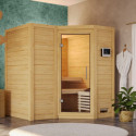 Sauna traditionnel Sahib 1 sans couronne - poêle 9KW ctrl intégré - KARIBU