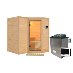 Sauna traditionnel Sahib 1 sans couronne - poêle 9KW ctrl externe - KARIBU