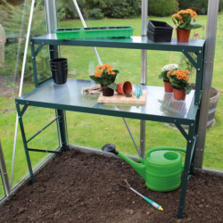 Dessus de table en aluminium émeraude et PC 16mm – H39cm – pour les serres de jardin Vitavia