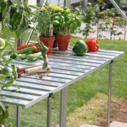 Table rabattable en aluminium anodisé – L120cm – pour les serres de jardin Vitavia