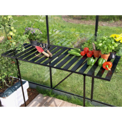 Table rabattable en aluminium noir – L120cm – pour les serres de jardin Vitavia
