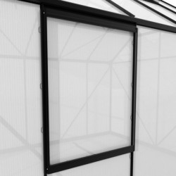 Fenêtre latérale V – alu noir et PC 6mm – pour serres de jardin Vitavia