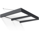 Auvent marquise en aluminium gris foncé et acrylique blanc Sophia™ XL 2000 – Canopia