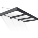 Auvent marquise en aluminium gris foncé et acrylique blanc Sophia™ XL 3000 – Canopia