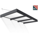 Auvent marquise en aluminium gris foncé et acrylique blanc Sophia™ XL 3000 – Canopia