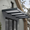 Auvent marquise en aluminium gris foncé et acrylique blanc Sophia™ XL 4000 – Canopia