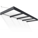 Auvent marquise en aluminium gris foncé et acrylique blanc Sophia™ XL 4000 – Canopia