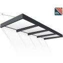 Auvent marquise en aluminium gris foncé et acrylique blanc Sophia™ XL 4000 – Canopia