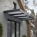 Auvent marquise en aluminium gris foncé et acrylique blanc Sophia™ XL 4000 – Canopia