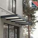Auvent marquise en aluminium gris foncé et acrylique blanc Sophia™ XL 5000 – Canopia	