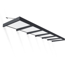 Auvent marquise en aluminium gris foncé et acrylique blanc Sophia™ XL 6000 – Canopia