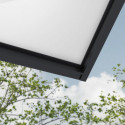 Auvent marquise en aluminium gris foncé et acrylique blanc Sophia™ XL 7000 – Canopia