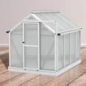Mini-serre Merlin 0,83m² en alu anodisé et PC 4mm – fondation en acier – Vitavia