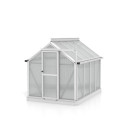 Mini-serre Merlin 0,83m² en alu anodisé et PC 4mm – fondation en acier – Vitavia
