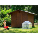 Mini-serre Merlin 0,83m² en alu anodisé et PC 4mm – fondation en acier – Vitavia