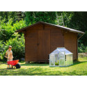 Mini-serre Merlin 0,83m² en alu anodisé et PC 4mm – fondation en acier – Vitavia