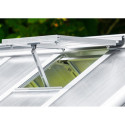 Mini-serre Merlin 0,83m² en alu anodisé et PC 4mm – fondation en acier – Vitavia
