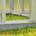 Mini-serre Merlin 0,83m² en alu anodisé et PC 4mm – fondation en acier – Vitavia