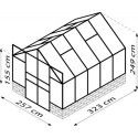 Serre Cassandra 8,3m² en alu anodisé et verre de sécurité - sans pierres de socle - Vitavia