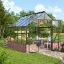 Serre Cassandra 8,3m² en alu noir et verre de sécurité - sans pierres de socle - Vitavia