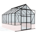 Serre Cassandra 8,3m² en alu noir et verre de sécurité - sans pierres de socle - Vitavia