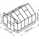 Serre Cassandra 8,3m² en alu noir et verre de sécurité - sans pierres de socle - Vitavia
