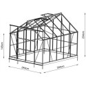 Serre de jardin Prima 7,42m² en aluminium anthracite et verre trempé 4mm - Green Protect