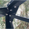Serre de jardin Prima 7,42m² en aluminium anthracite et verre trempé 4mm - Green Protect