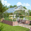 Serre Cassandra 9,9m² en alu anodisé et verre de sécurité - sans pierres de socle - Vitavia