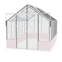 Serre Cassandra 9,9m² en alu anodisé et verre de sécurité - sans pierres de socle - Vitavia